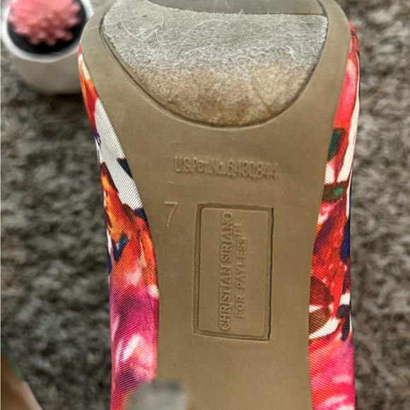 Christian Siriano Peep Toe Stiletto Floral Multicolor 7W - Picture 6 of 7